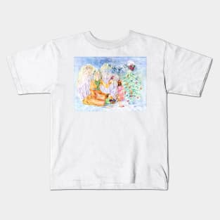 Christmas Tidings Holly Angel Kids T-Shirt